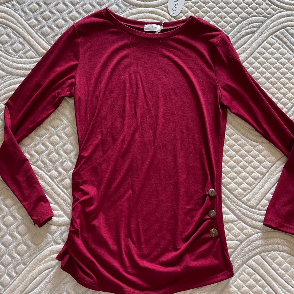 Long Sleeve red Maternity top